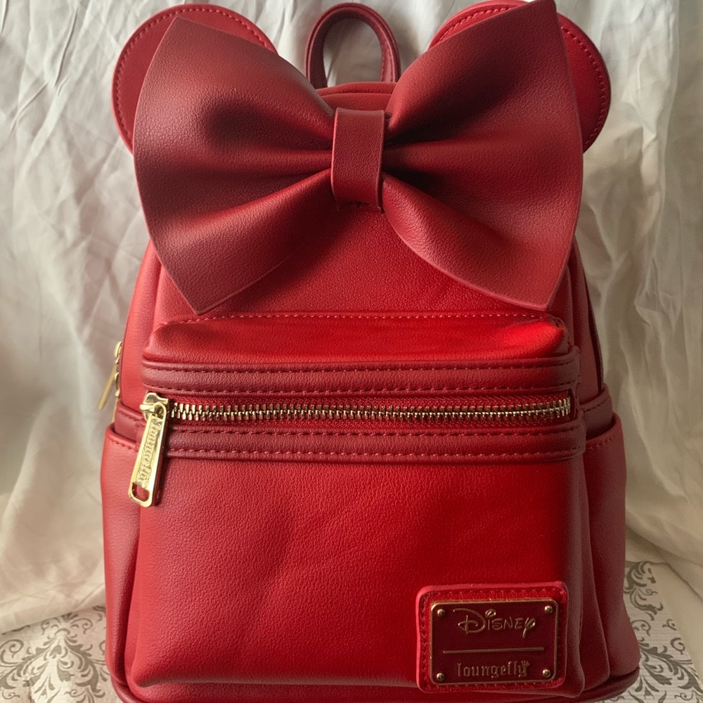 Loungefly Red Minnie Mouse Bow tie MiniBackPack